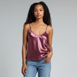 Satin Camisole Top - Pink